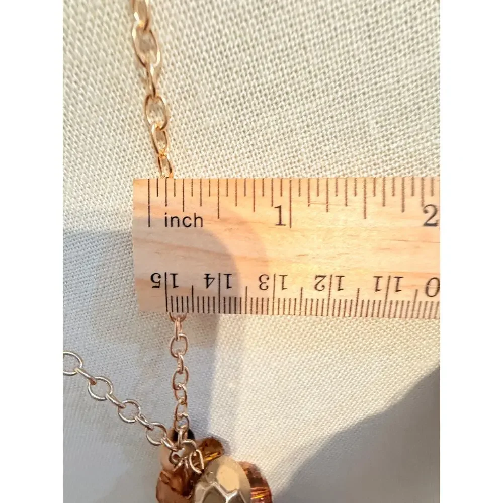 Vintage Gold Tone Tassel Cluster Pendant Necklace 34”